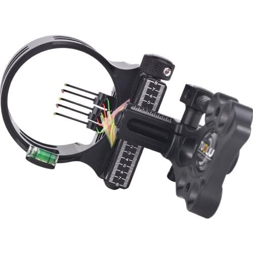 Micro Adjust 5 Pin .019' Compound Bow Archery Sight - Short Pole