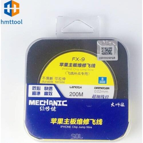 Mechanic Phone Motherboard Fingerprint Flying Line Repair For IPhone Motherboard Chip Jumper Wire 0.02mm FX-9