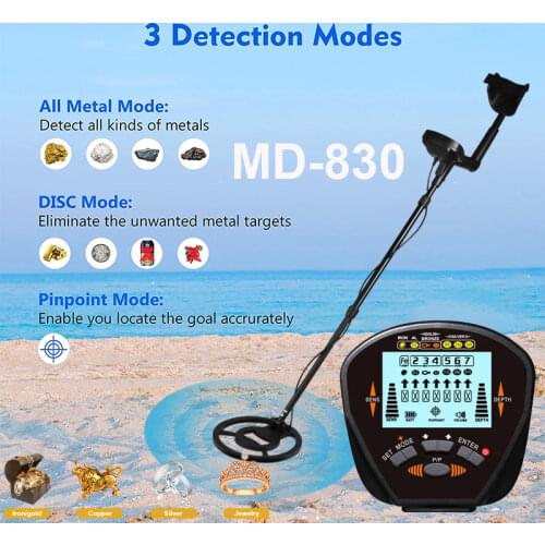 MD-830 Underground Depth 2.5m Metal Detector Scanner Search High Precision Gold Detector Treasure Hunter Detecting Pinpointer