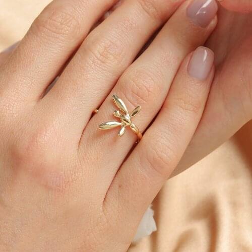 Fashion Jewelry Dragonfly Open Statement Rings for Women