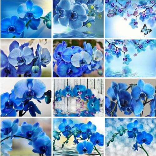 MomoArt Diamond Painting Flower Cross Stitch Kits Diamond Embroidery Full Square Orchid Mosaic Sale Wall Decor Needlework