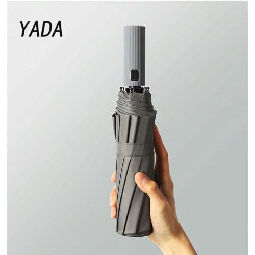 YADA 12K Solid Color Automatic Umbrella Windproof Folding Female Male Umbrellas For Man Women Rain Business Umbrella YS200054
