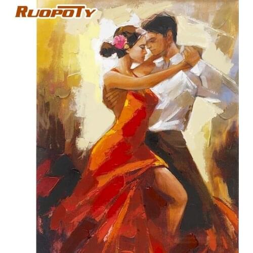 RUOPOTY 40x50cm Framed Paint By Numbers For Adults Dancer Figure Painting By Number 40x50cm Frame Home Living Room Wall Art