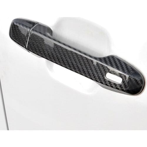 TAJIAN Real Carbon Fiber Exterior Carbon Fiber Car Door Handle Covers Car Accessories Styling Stickers For Subaru Forester19-21