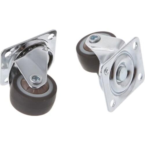 Mini Small Casters 1 Inch TPE rubber Super Mute Wheels For Bookcase Drawer Flower Racks