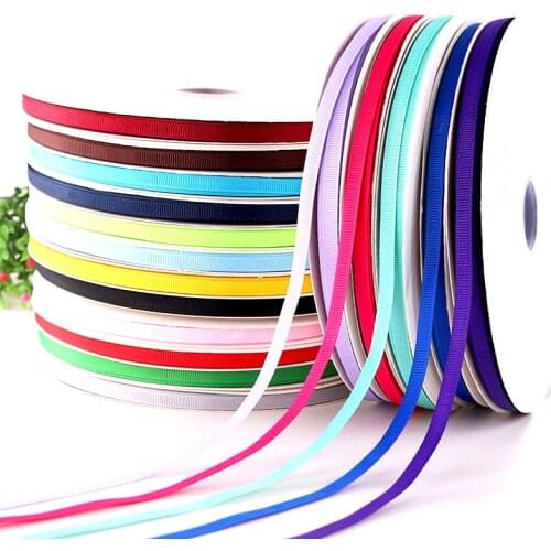 Pure Color Whorl Grosgrain Ribbons Wedding Festival Party Decorations Bow Craft Card Gifts Wrapping Supplies DIY 6-10mm 5 Yards
