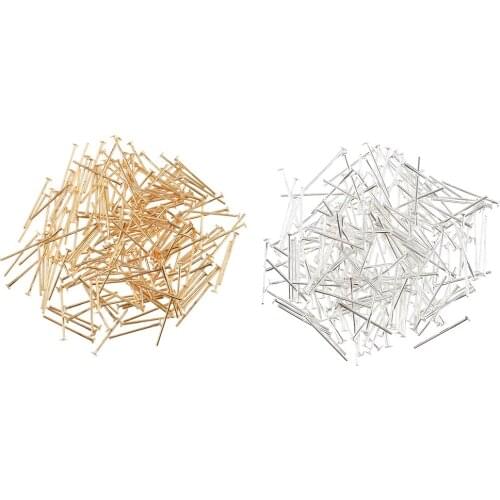 Wholesale Silver Gold Plated Flat Head Pin Jewelry Finding 19mm DIY Craft