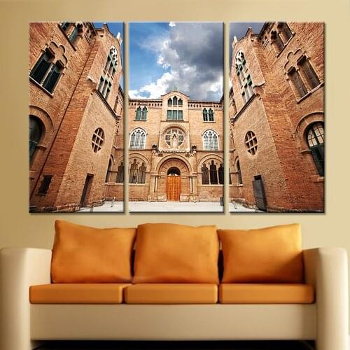 Drop-shipping Modern Landscape Painting Picture City Building Landscape Painting Canvas Wall Art Oil Painting No Frame 3 Pieces