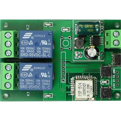 Smart home WIFI mobile phone APP remote control double switch relay module is easy to micro electric control lock change