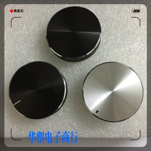 40X10MM black silver aluminum alloy knob encoder band switch potentiometer cap (half shaft) flower shaft diameter 6mm