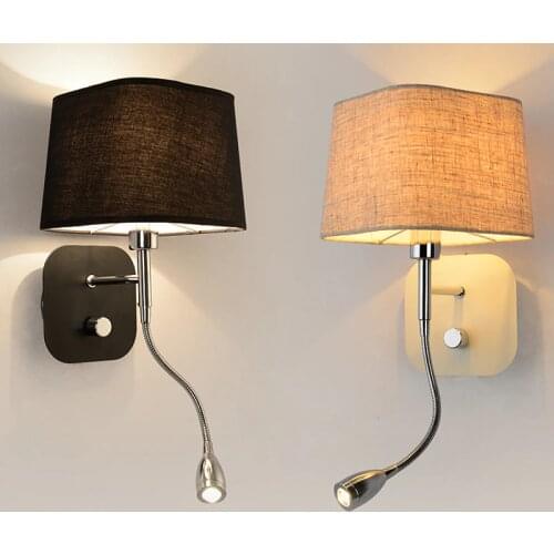 Modern Wall Sconce with Switch Wall Bed Lamps Bathroom Iron Wall Sconce Stretch Length Adjustable Wall Lamp Study Room Lights