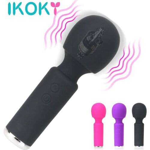 IKOKY 10 Frequency Vagina Clitoris Stimulator Mini AV Stick G-spot Massager Dildo Vibrator Sex Toy for Women Magic Wand