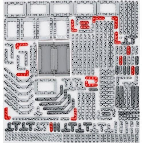 Blocks Technical Parts Set Bulk Liftarm Beam Flat Panel MOC Car Crane Connector Toy Accessories High-Tech Building Bricks 220PCS