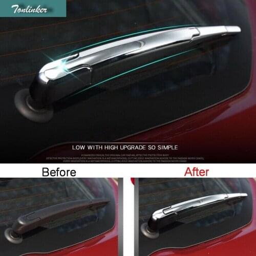 Tonlinker Cover Case Stickers for Nissan KICKS 2016-17 Car Styling 4 PCS ABS Chrome exterior Rear Wiper cover case sticker