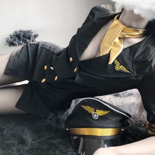 Japanese Style Stewardess Uniform Erotic Lingerie Set Sexy Costumes Flight Attendant Costume Sex Cosplay Anime Police Role Play