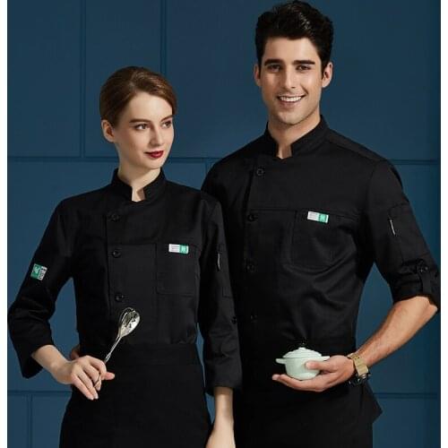 Unisex Canteen Cooking Sushi Cook Uniform Jackets Catering Restaurant Cook Work Wear Hotel Kitchen Bakery Food Service Chef Coat