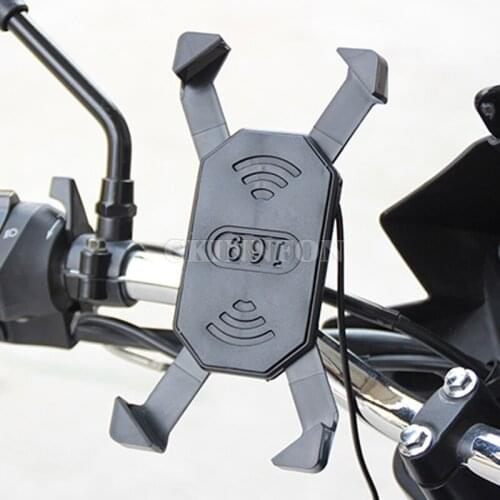 100Pcs/Lot Motorcycle USB Charger 12-30V Universal Motorbike Phone GPS Bracket Holder Mount Clamp For Honda Suzuki