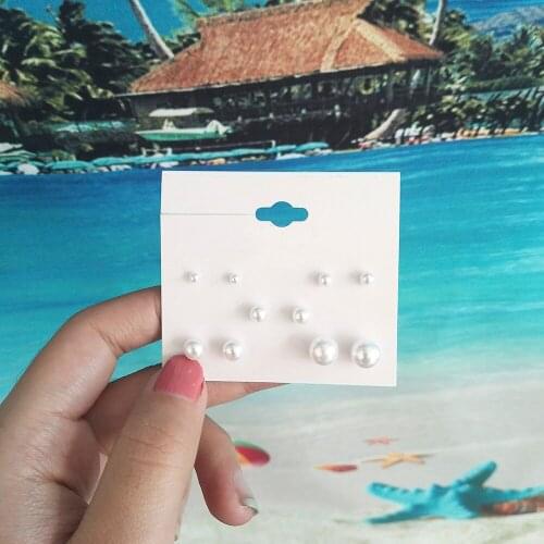 5 Pairs 2/3/4/5/7mm White Simulated Pearl Earrings Simple Basic Earrings For Women Girls Elegant Korean Piercing Stud Earrings S