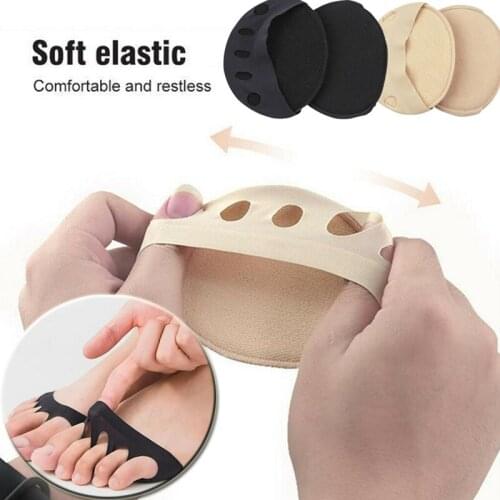 1-2Pair Foot Care Pads Thin Breathable Sweat-absorbent Non-slip Corrective Toe Socks Womens High Heels Invisible Forefoot Patch