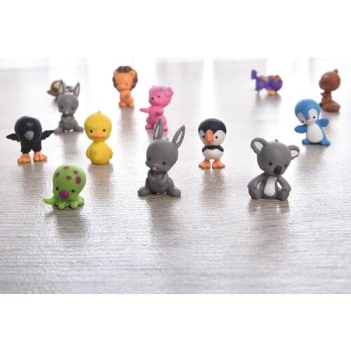 10 Pcs/set Mini Cartoon 3D Animal Model Decoration Cat Dog Micro Landscape Accessories Simulation PVC Animal Doll Toy