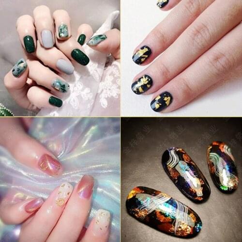 10g Foils Art Design Nail Art Foils DIY Gorgeous Glitter Aluminum Flakes Nail Rose Gold Sliver Shinny Decoration 2021 Wholesale
