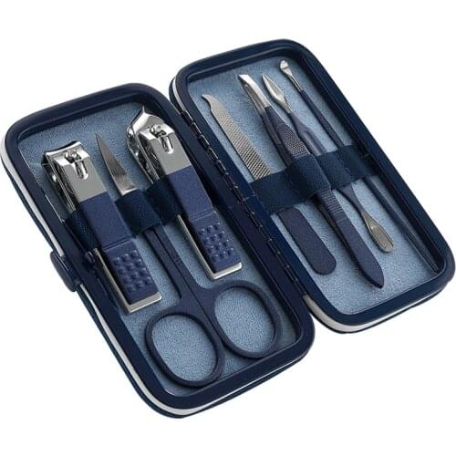 7pcs Stainless Steel Nail Clippers Set Tweezer Clipper Dead Skin Remover Scissor Plier Manicure Pedicure Kit With Box Nail Tools