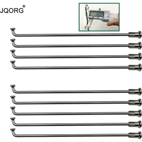 9 K Diameter 3.5 mm Lighting Sliver Color Motorcycle Spokes J-bend 304 Stainless Steel Material Motocross Spokes With Caps