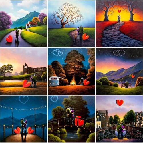 Poured Glue Full Round Drill Love PaintingDiamond Embroidery 5D DIY Diamond Setting Home Decoration Gifts New Anime Girl