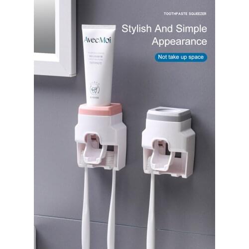 Automatic Toothpaste Dispenser Wall Mount Toothbrush Holder Lazy Toothpaste Squeezer For Toilet Home Bathroom Accessorie
