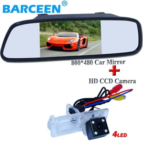 Ccd image car parking camera 170 lens angle+5" wide scree mirror for Renault Fluence/Dacia Duster/Megane 3/for Nissan Terrano