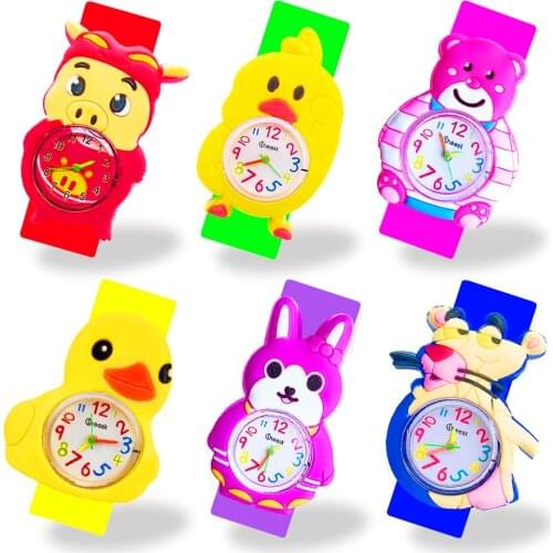 Cute Kids Watch Cartoon Chicken/duck/pig/rabbit Watch Boys Wristwatch Children Quartz Watches Girl Clock Gift Relogio Masculino
