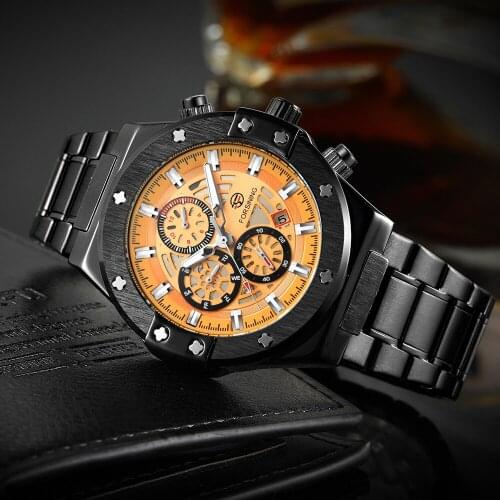 FORSINING Top Luxury Brand Business Fashion Men Waterproof Full Steel Watches Automatic Mechanical Sport Wristwatch