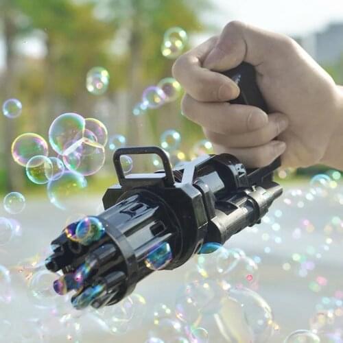 Kids Automatic Gatling Bubble Gun Toys Summer Soap Water Bubble Machine Electric Bubble Machine For Children Gift Toys
