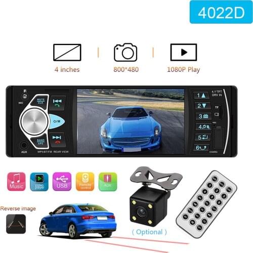 DHL 10PCS 4022D 4.1" 1 Din Car Radio Audio Stereo USB AUX FM Hands-free Car MP5 Player Card U Disk Radio Reversing Player Radio