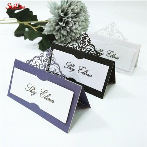 Hot Laser Cut Name Card Retro Hollow Wedding Birthday Party Table Card Seats Decoration Name Table Place Card Event Supply 6Z