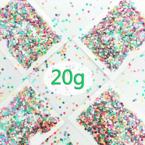 Inyajay 20g/Lot Sweet Love Heart Nail Art Loose Sequins Paillettes Sewing Craft DIY PVC Manicure/Wedding Decoration Confetti