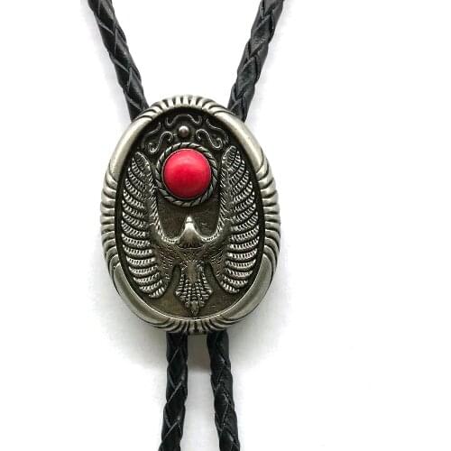 KDG Western Cowboy Zinc Angel Wing Point Natural Stone BOLO Tie Matching Shirt Men and Women Same Style