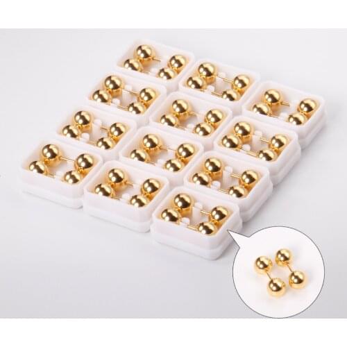12 Pairs Round Ball Stud Earrings Women/Girl/Boy/Baby 316L Stainless Steel Anti-allergy Ear Stud for Gift Jewelry Accessories