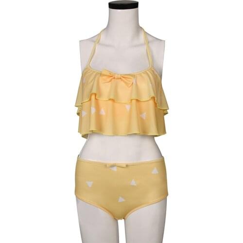 Agatsuma Zenitsu Swimsuit Demon Slayer Swimming Suit Yellow Color Kimetsu no Yaiba Zenitsu Swimwear Cosplay Outfits