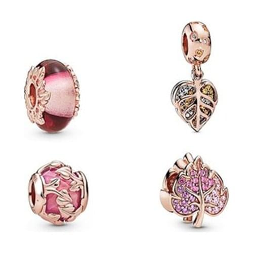 MADALENA SARARA 100% Sterling Silver 925 Authentic Silver DIY Bracelet Making Beads Charm 4pcs/lot