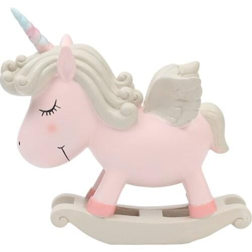 Cute Pink Unicorn sharp corners Home Decorations Ornaments Horse Nordic Creative Birthday Gift