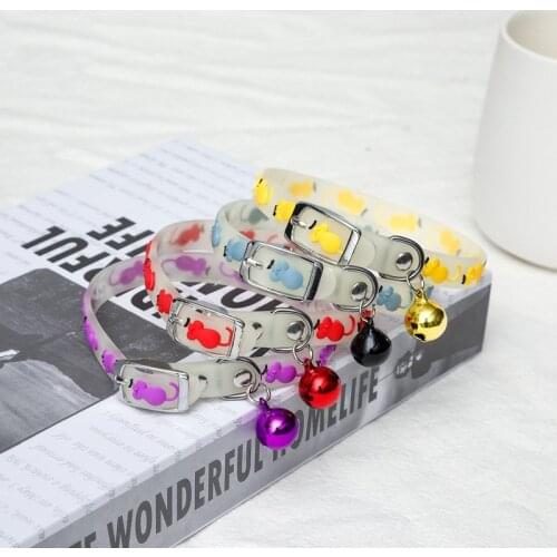 Fashion Pet Glowing Collars with Bells Glow at Night Dogs Cats Necklace Light Luminous Neck Ring Accessories Drop Shipping