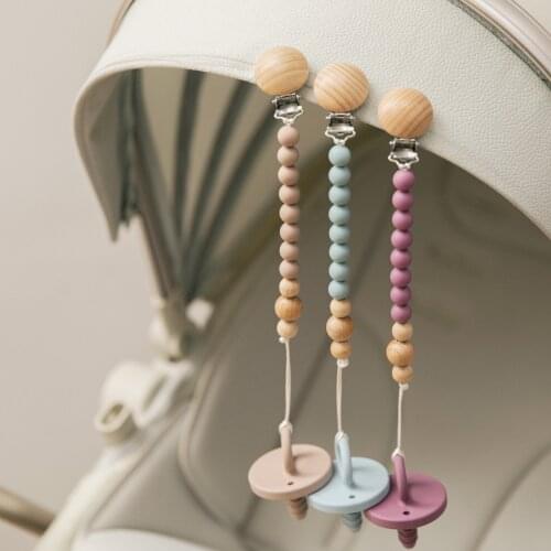 Baby Pacifier Clip Chain Set Silicone Teether Soother Newborn Product Baby Pacifier Clip for Infant Nipple Bottle Clip Chain