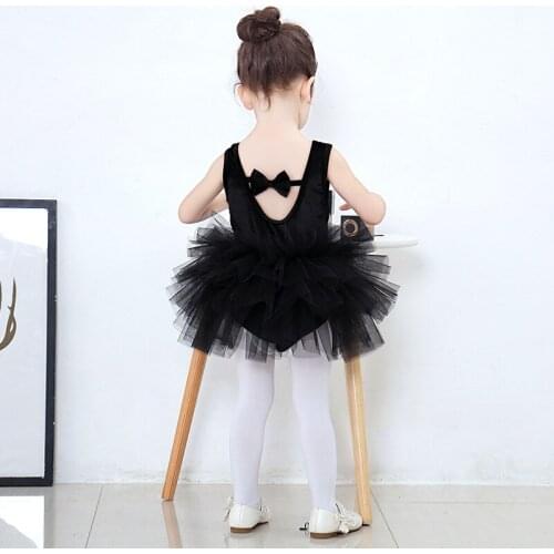 2020 New Girls Ballet Dancer Leotard Tutu Dress Mesh V-Back Princess Gymnastics Dancing Wear Performance Dance Costumes Clothes
