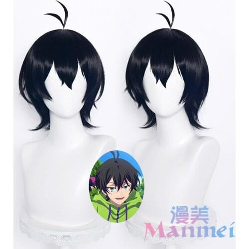 New Anime SK∞ the Infinity Miya Cosplay Wig SK8 Black Short Wig Heat-resistant Fiber Hair + Wig Cap Carnival Party Role Play Men