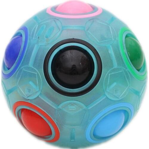 Rainbow Ball Puzzles Spheric Magic Cube Toy Adult Kids Plastic Creative Football Learning Educational Toys Gifts For Children