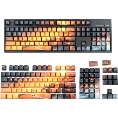 PBT Keycap Saturn OEM Profile Five-Sided Dye-Sublimation Keycap 104Keys Star Sky Personality Key for Mechanical Keyboard