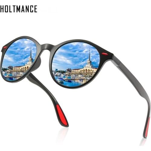 Retro Round Polarized Sunglasses Men Women Driving Sun Glasses TR90 Frame Vintage Unisex Goggles Fashion Male Female Eyeglasses