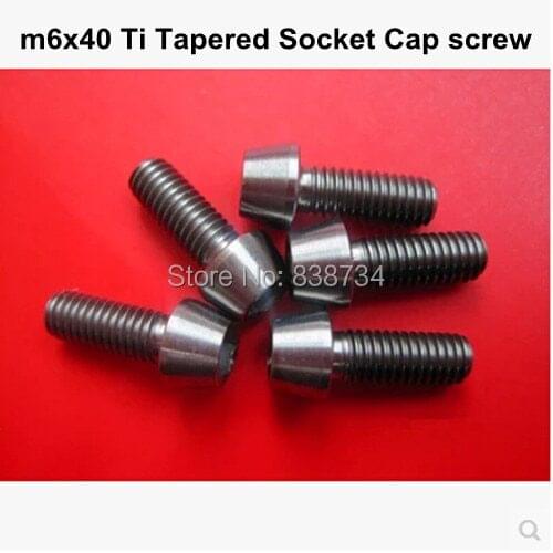 M6*40 TC4 ti hex tapered cap screw half thread(10pcs/lot)