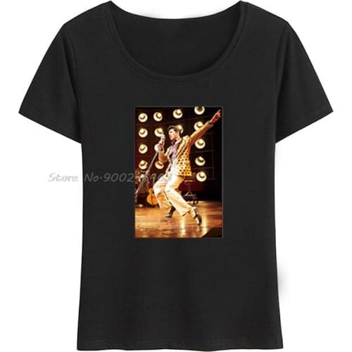 Retro Poster Elvis Presley Design Women T-Shirt Short Sleeve Casual Tops Novelty Custom Printed Lady T Shirts Fashion Tee